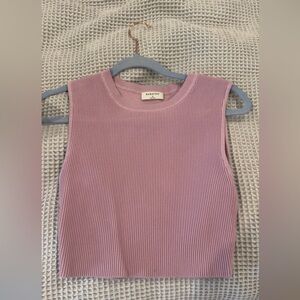 Aritzia Babaton Ribbed Tank in Soft Mauve
